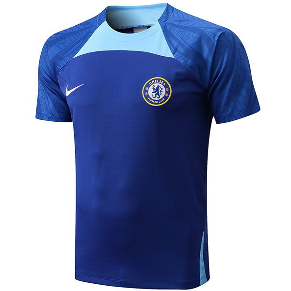 Chelsea maglia da allenamento maglia da calcio da uomo maglia da calcio manica corta sport top t-shirt blu 2022-2023